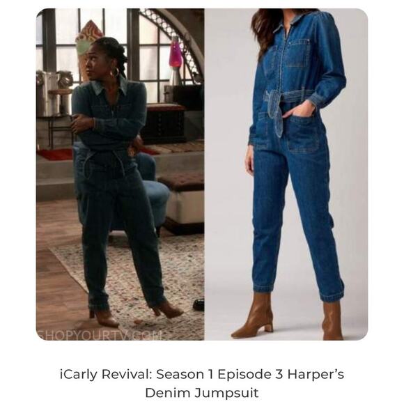 Anthropologie La Vie Rebecca Taylor Midweight Denim Jumpsuit Marine Blue Sz S - Picture 2 of 8